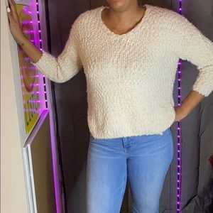 Hi-low v neck sweater